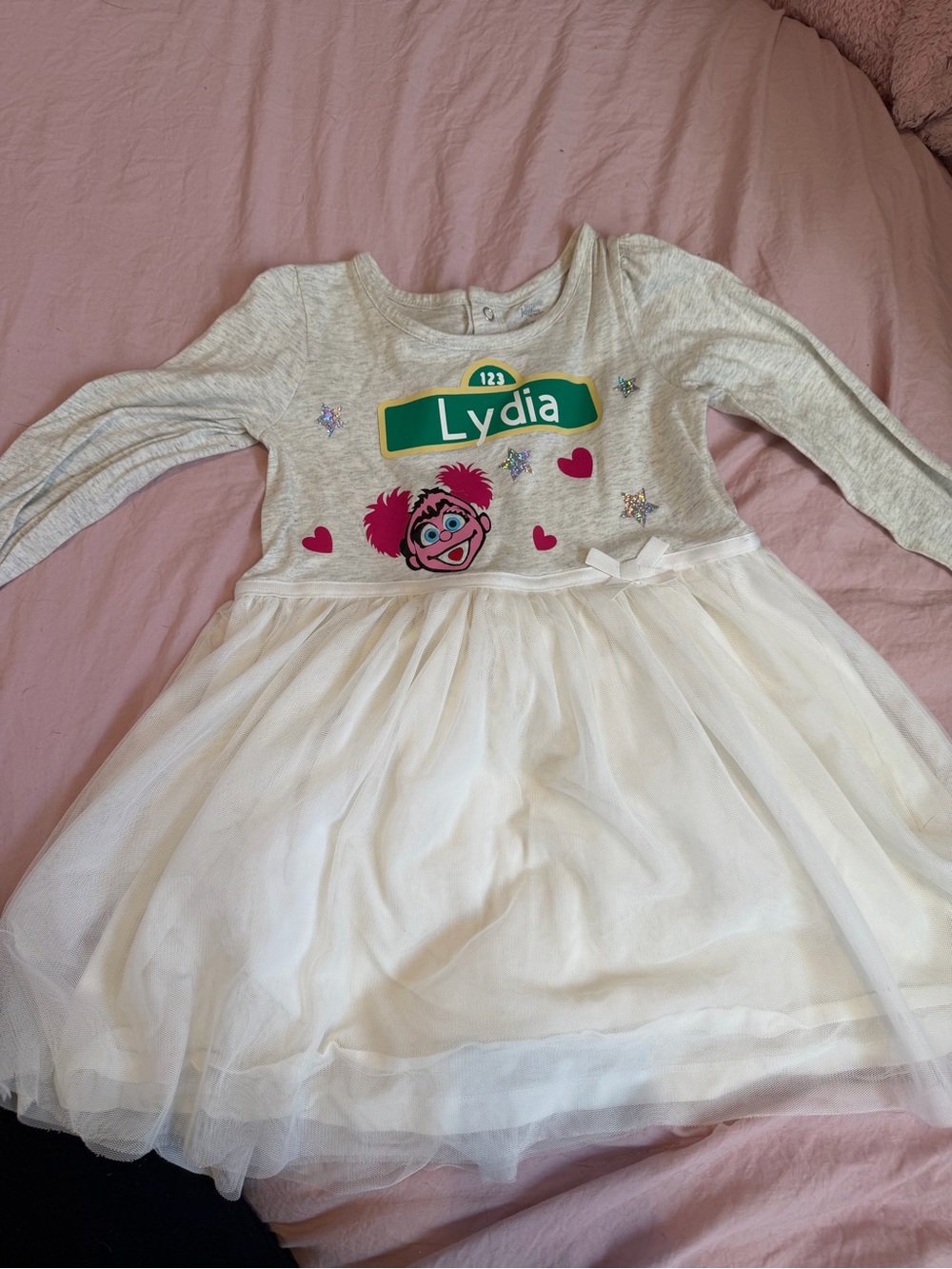 Simple Cream Sesame Street- Lydia Tulle Dress